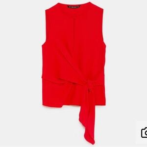 Zara Crew Tank with Front Tie